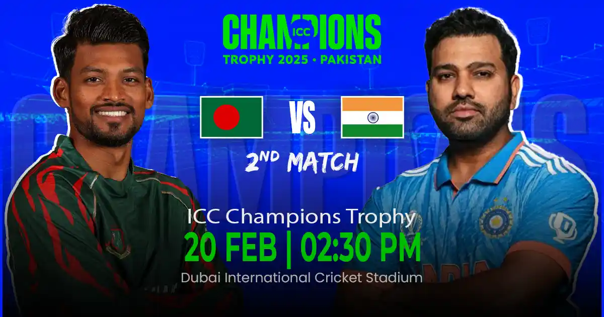 IND vs BAN Champions Trophy 2025 Match Prediction, Fantasy Cricket Tips, Playing XI, and Pitch Report