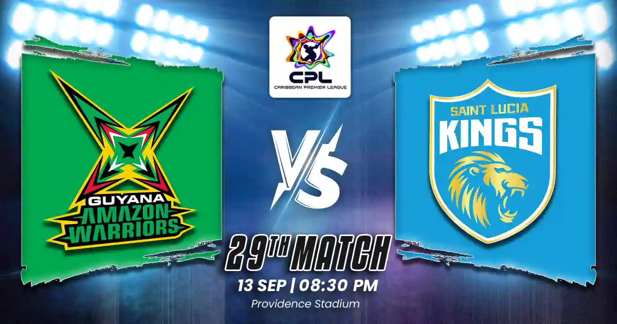 GAW vs SLK 29th Match of CPL 2025, Match Prediction, Pitch Report, Playing XI & Injury Updates