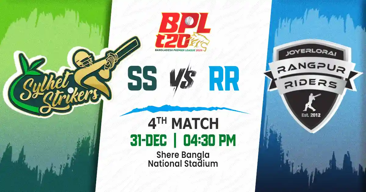 SS vs RR Match Prediction, Fantasy Cricket Tips, Playing XI, and Pitch Report 4th Match of BPL 2025