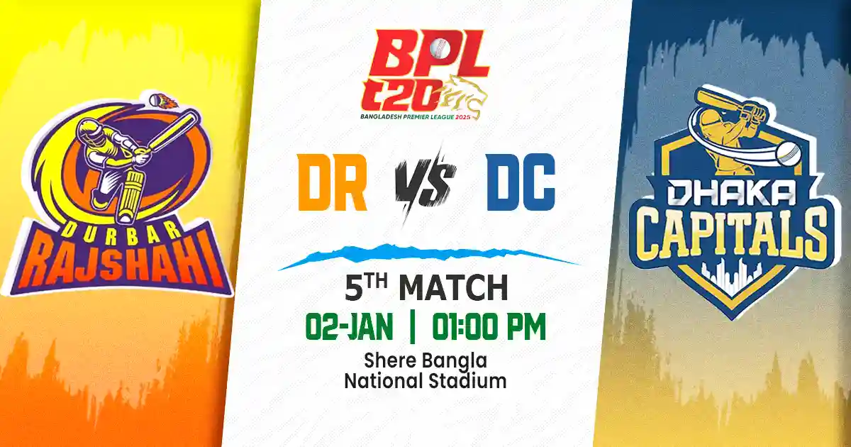 DR vs DC Match Prediction, Fantasy Cricket Tips, Playing XI, and Pitch Report 5th Match of BPL 2025