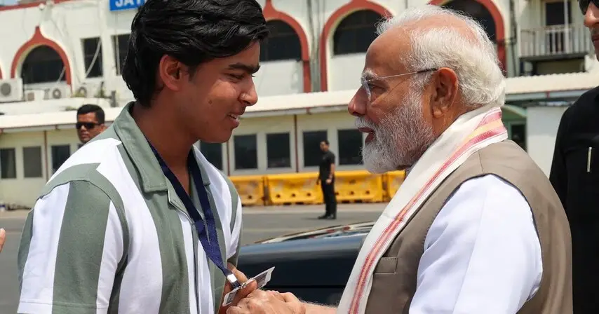 PM Modi Meets 14-Year-Old IPL Phenom Vaibhav Suryavanshi During Patna Airport’s Inauguration